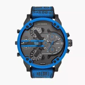 Diesel Mr. Daddy 2.0 Chronograph Blue Nylon and Silicone Watch - DZ7434
